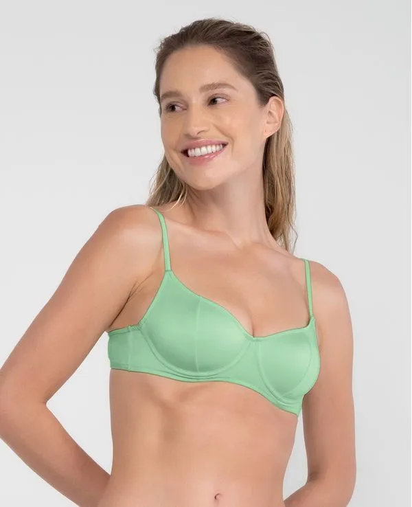 BIQUÍNI TOP MEIA TAÇA LISO VERDE CÍTRICO M