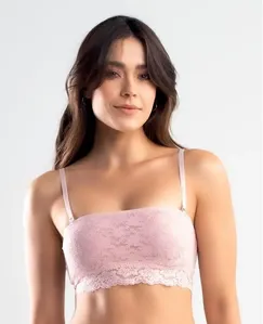 SUTIÃ TOP FAIXA RENDA ALÇAS REMOVÍVEIS SWEETIE ROSA 48