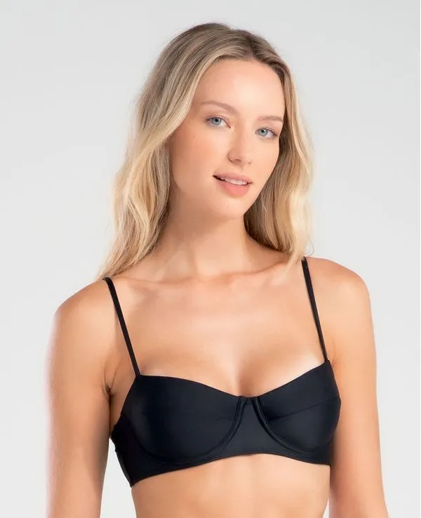 BIQUÍNI TOP MEIA TAÇA LISO PRETO P