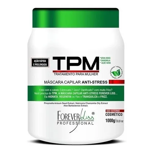 Máscara De Hidratação Capilar Forever Liss Tpm Anti Stress 1kg