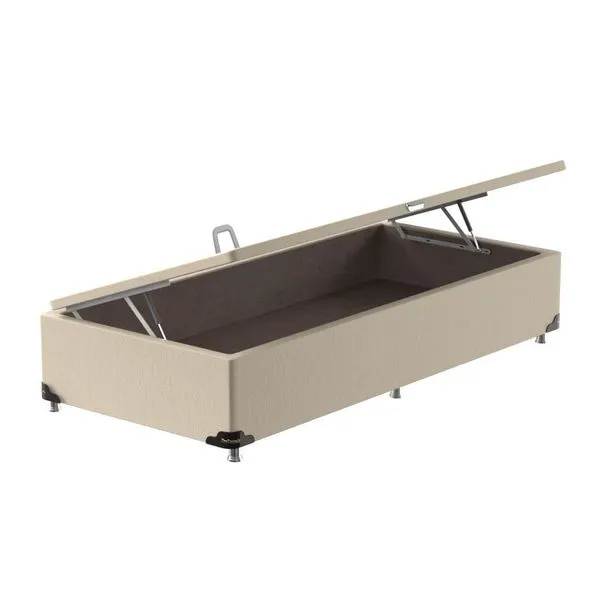 Box Baú Solteiro ProDormir Standard Suede Liso Bege