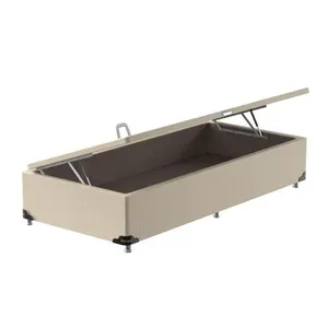 Box Baú Solteiro ProDormir Standard Suede Liso Bege