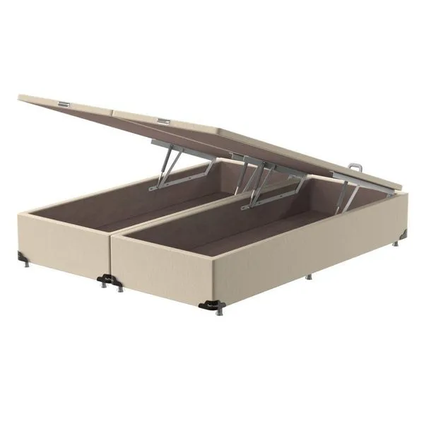 Box Baú Queen Bipartido Prodormir Standard Suede Bege