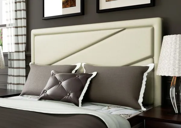 Cabeceira Casal Estofada Oxford Probel Corino Bege