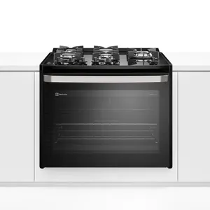 Fogão de Embutir 5 bocas Electrolux Preto Experience com Mesa de Vidro, Grill e PerfectCook360 (FE5EB) 127V