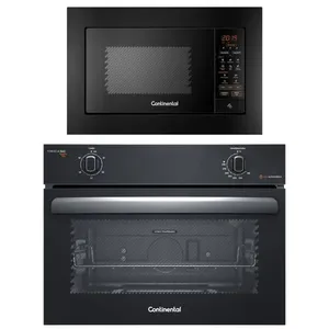 Torre de Cocção com Micro-ondas de Embutir 27L Preto (MC2EP) + Forno de Embutir a Gás 50L (OC4GM) Continental 220V