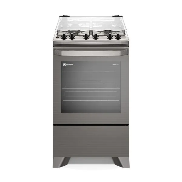 Fogão 4 bocas Electrolux Cinza Experience com Mesa Inox, Timer e Tripla Chama (FE4TC) Bivolt