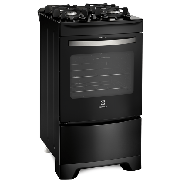 Fogão 4 Bocas de Piso Electrolux, Forno 70L, Acendimento Automático, Preto - 52LPV Bivolt