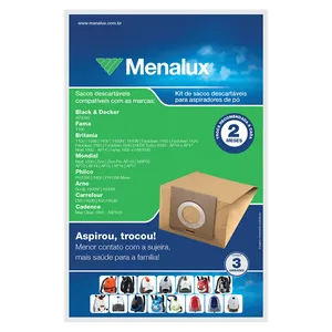 Kit 3 Sacos Descartáveis Menalux para Aspirador de Pó (SIM01)