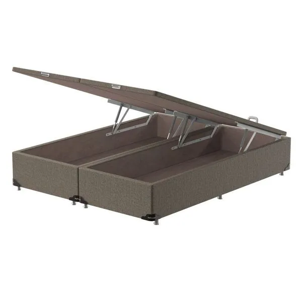 Box Baú Queen Bipartido Prodormir Standard Suede Bege
