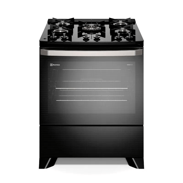 Fogão 5 Bocas Experience Electrolux com Mesa de Vidro Perfectcook e Vaporbake FE5GP Preto Bivolt