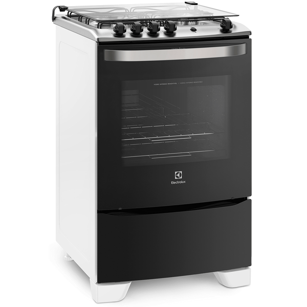 Fogão 4 Bocas de Piso Electrolux Forno de 69,5L, Branco Bivolt