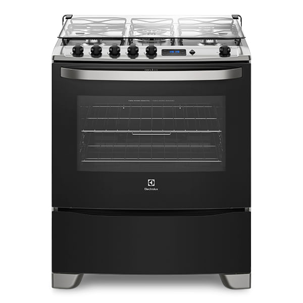 Fogão 5 Bocas Electrolux Preto com Tripla Chama e Timer Digital (76USR) Bivolt