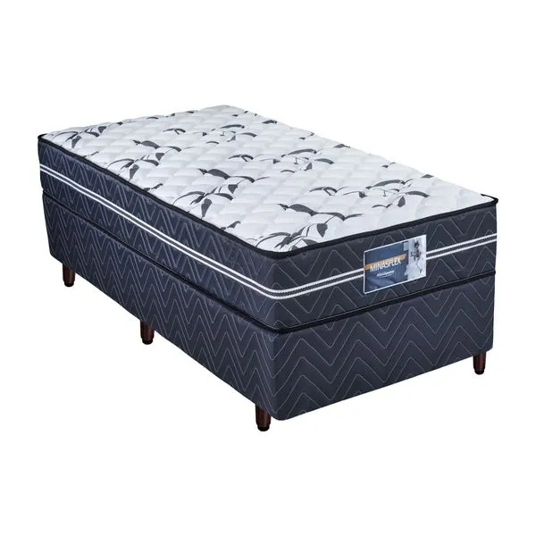 Conjunto Box Solteiro Molas Minaspuma Minasflex Ensacado 88x188x62cm