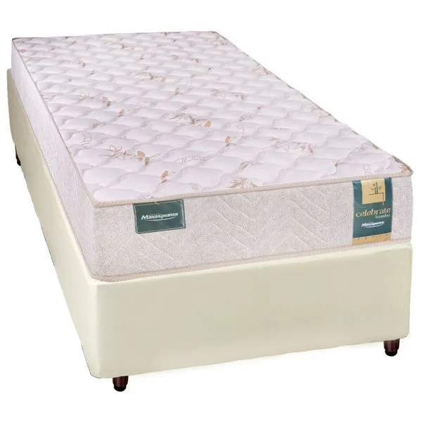 Conjunto Box Solteiro Espuma D45 Minaspuma Celebrate II 100x200x60cm