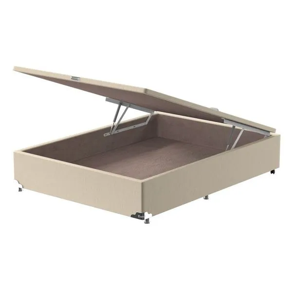 Box Baú Casal Probel Luxo Suede Bege
