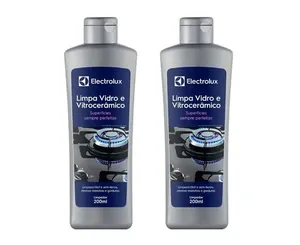 Kit Limpa Vidro e Vitrocerâmico de Indução Electrolux Remove Manchas e Gorduras 2 unidades