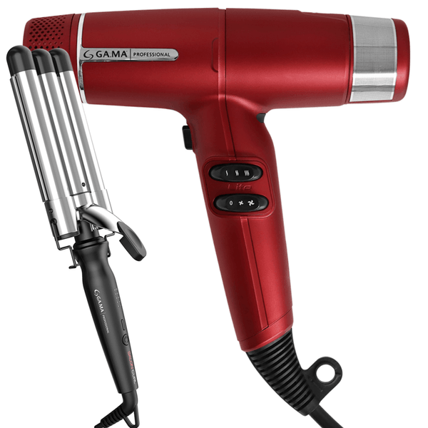 Kit Secador iQ Lite Red e Modelador Triondas Salon Curl 220V
