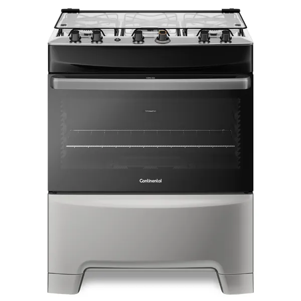 Fogão 5 Bocas Continental Prata Automático com TOPLimpaFácil (FC5IS) Premium Bivolt