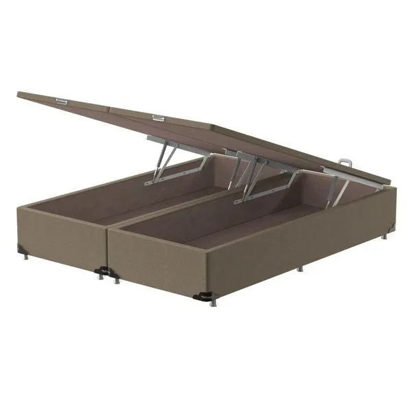 Box Baú Casal Bipartido Prodormir Standard Suede Camurça