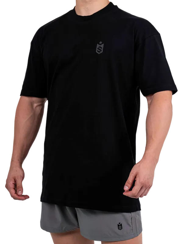 Camiseta Oversized SN Grey Emblem Preto - Soldiers Nutrition