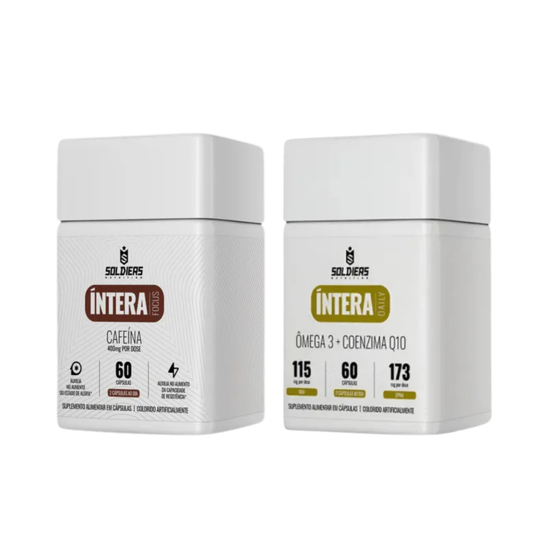 Kit: Cafeína Intera + Ômega 3 com Coenzima Q10 - Soldiers Nutrition