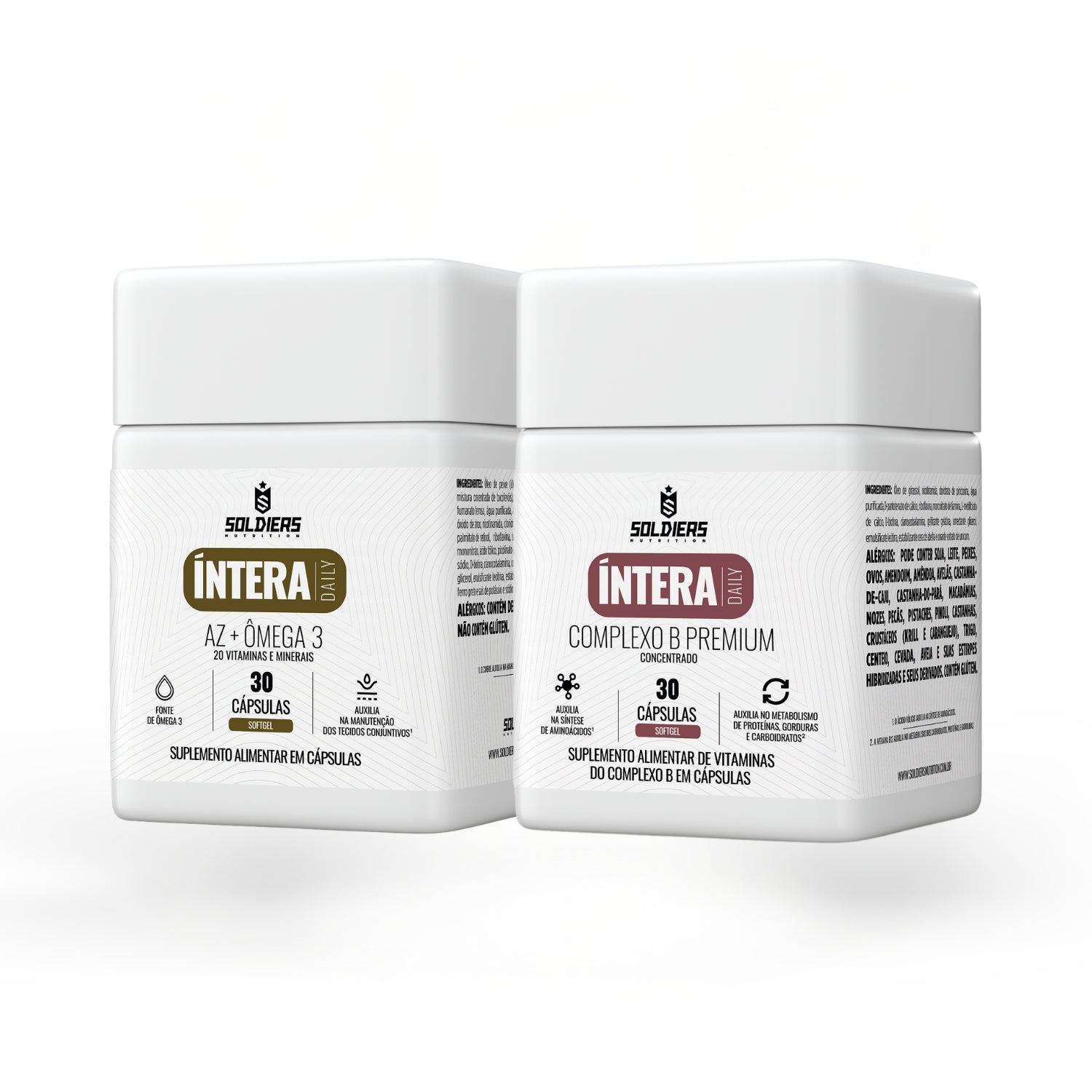 Kit: Multivitamínico AZ e Ômega 3 + Complexo B Premium Íntera Daily - Soldiers Nutrition