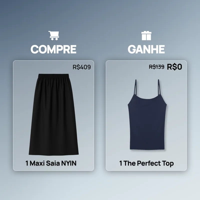 Compre 1 Maxi Saia NYIN Feminino Ganhe 1 The Perfect Top