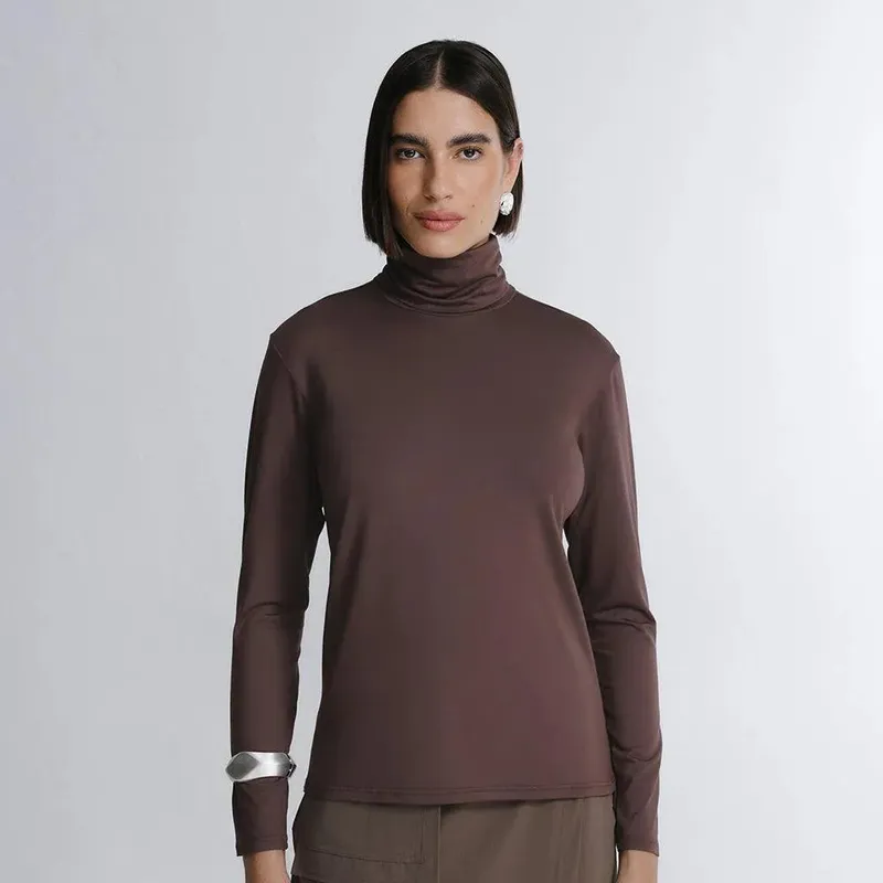 Tech T-Shirt® Gola Alta Manga Longa Feminina