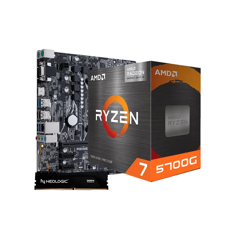 Kit Upgrade AMD Ryzen 7 5700G, Placa Mãe A320M 16GB DDR4, Neologic - NLI84584