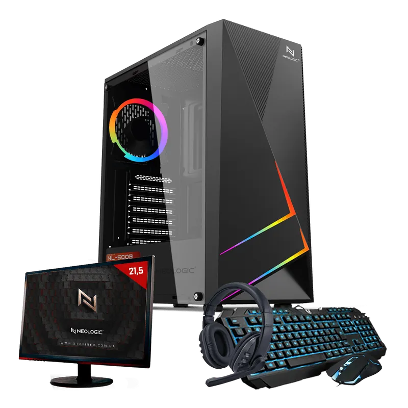 Pc Gamer Completo Neologic Start NLI81626 Ryzen 3 3200G 8GB (Radeon Vega 8 Integrado) 1TB + Mon 21,5"