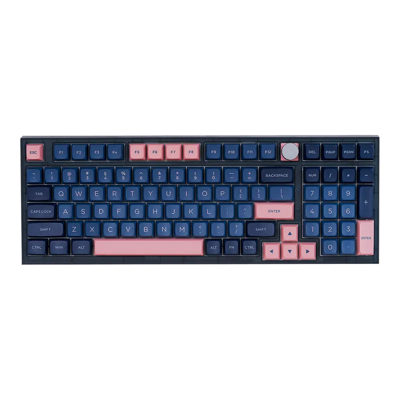 Teclado Gamer Mecânico Skyloong GK980 Blue Pink, Switch KTT Red, 3 Modos, RGB, Hot Swap, 4000mAh