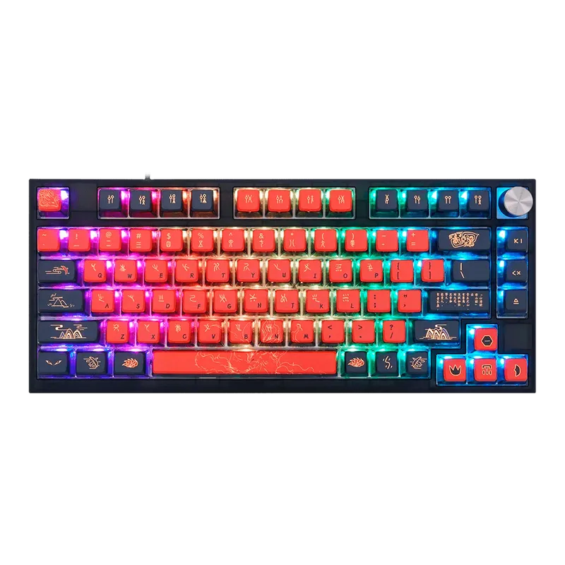 Teclado Gamer Mecânico Skyloong GK75 Jiuwei, Switch KTT Red, 3 Modos, RGB, Hot Swap, 4000mAh, Preto