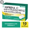 Analgésico Aspirina C Sabor Limão 10 Comprimidos Efervescentes