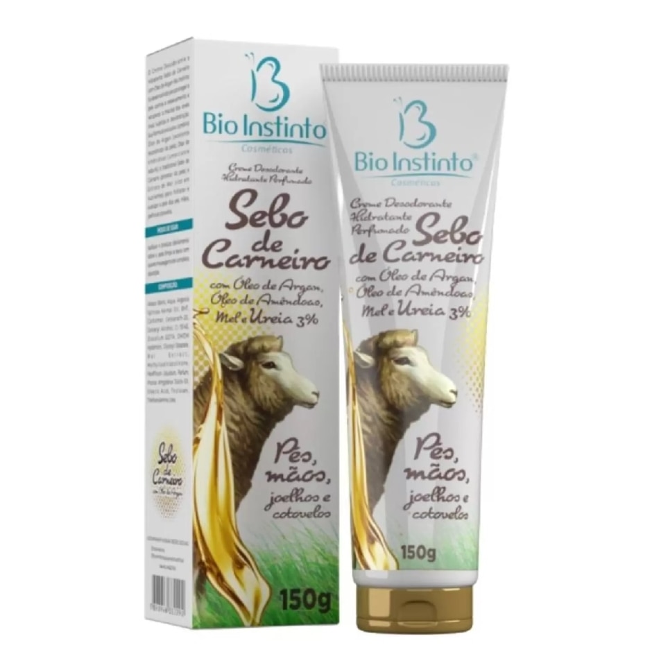 Creme Desodorante Hidratante Perfumado Bio Instinto Sebo de Carneiro com Óleo de Argan 150g
