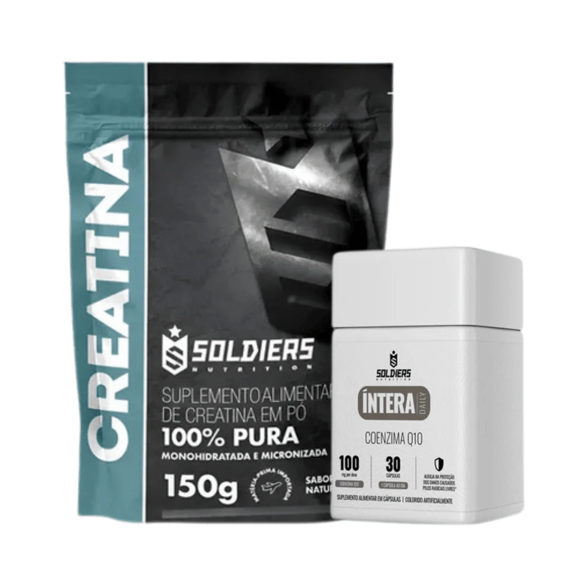 Kit: Creatina 150g + Coenzima Q10 Íntera - Soldiers Nutrition