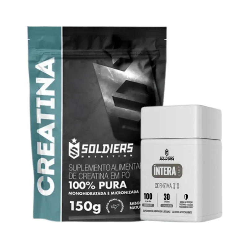 Kit: Creatina 150g + Coenzima Q10 Íntera - Soldiers Nutrition