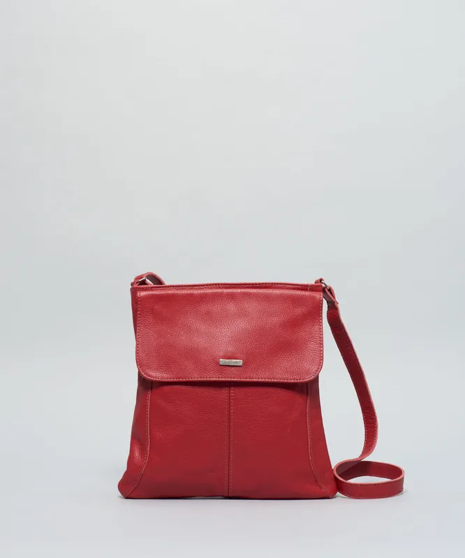 Bolsa m Chapada Pespontada - Vermelho