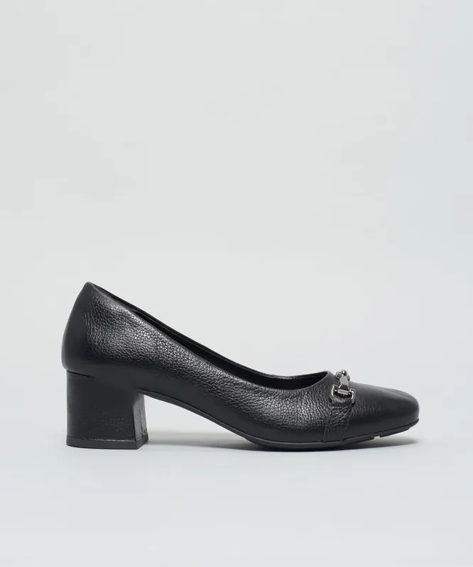 Scarpin Couro Olga - Preto