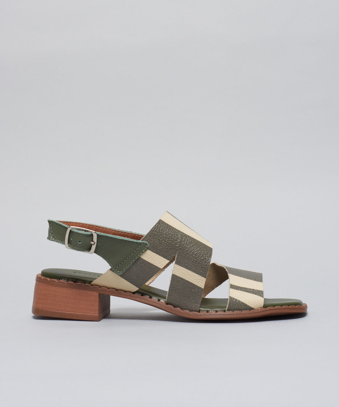 Sandalia Media Listra Bold - Listra Verde Militar