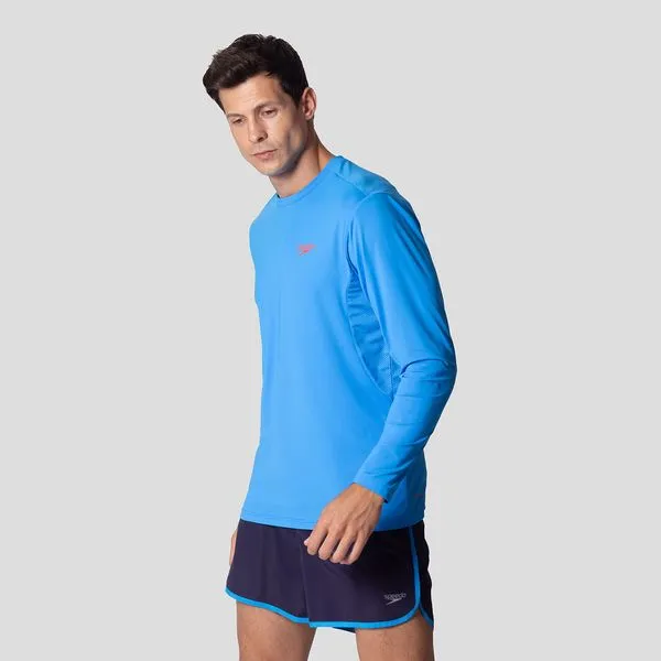 Camiseta Manga Longa Power Running - AZUL VIBRANTE M