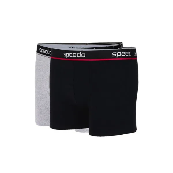 Kit Cuecas Boxer 2 Unidades Preto Mescla Cinza | Speedo G