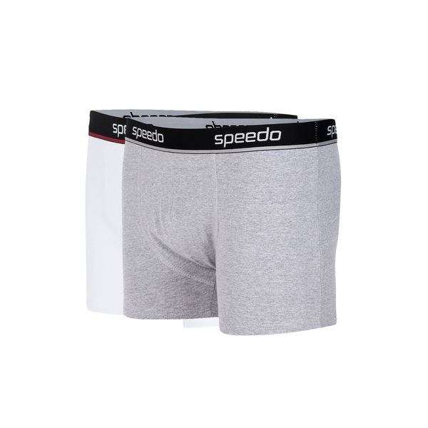 Kit Cuecas Boxer Cotton com 2 Unidades - BRANCO MESCLA CINZA M
