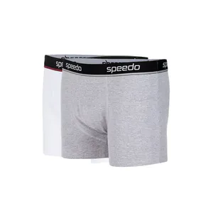 Kit Cuecas Boxer Cotton com 2 Unidades - BRANCO MESCLA CINZA M