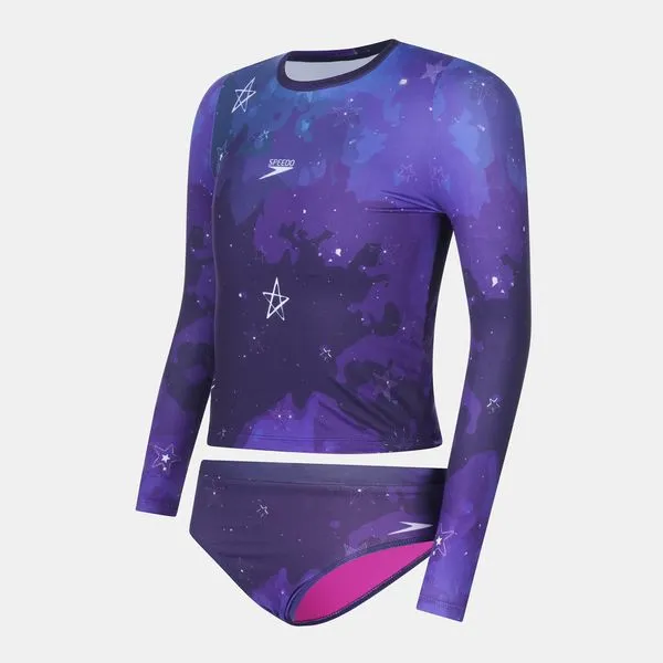 Conjunto De Praia Manga Longa Galaxy Star Kids Speedo - AZUL NOTURNO 2