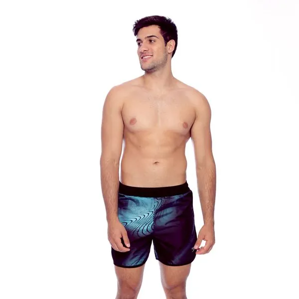 Shorts Run Optical - PRETO ACQUA BLUE G