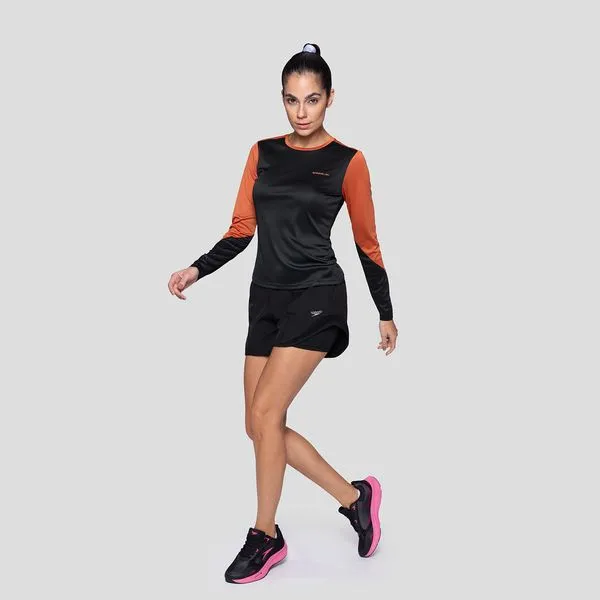 Camiseta Feminina Manga Longa Momento - PRETO AMBAR GG2