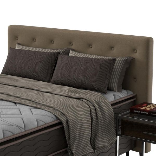 Cabeceira para Cama King Size Probel Hapton em Tecido Suede Marrom