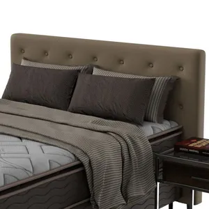 Cabeceira para Cama King Size Probel Hapton em Tecido Suede Marrom