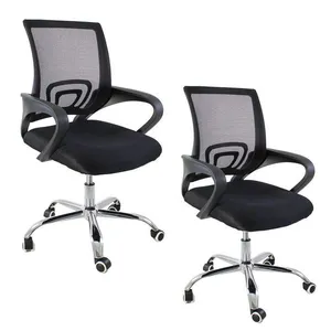 Kit 2 Cadeiras Escritório Oficial Begônia Ergonômico Preto